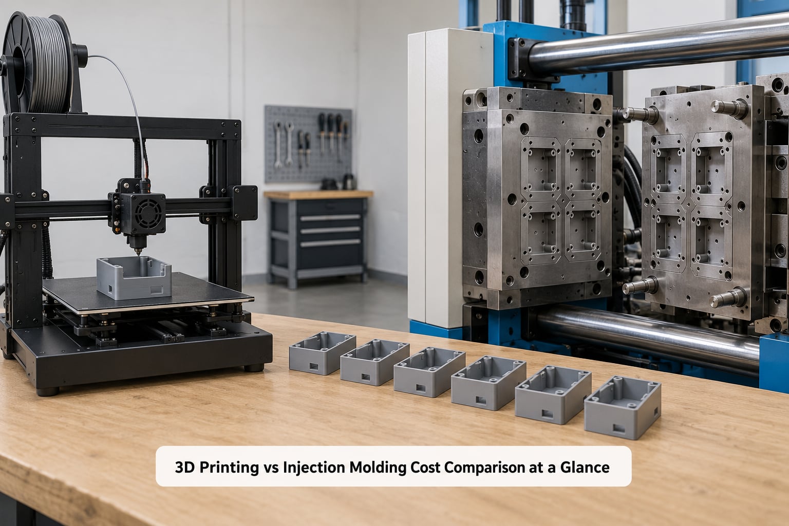 3D Printing vs Injection Molding Cost Comparison at a Glance