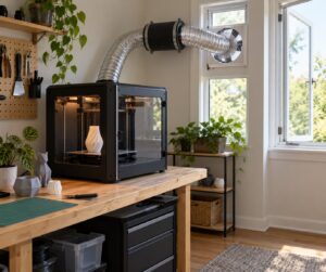 how to vent 3d printer fumes from a room