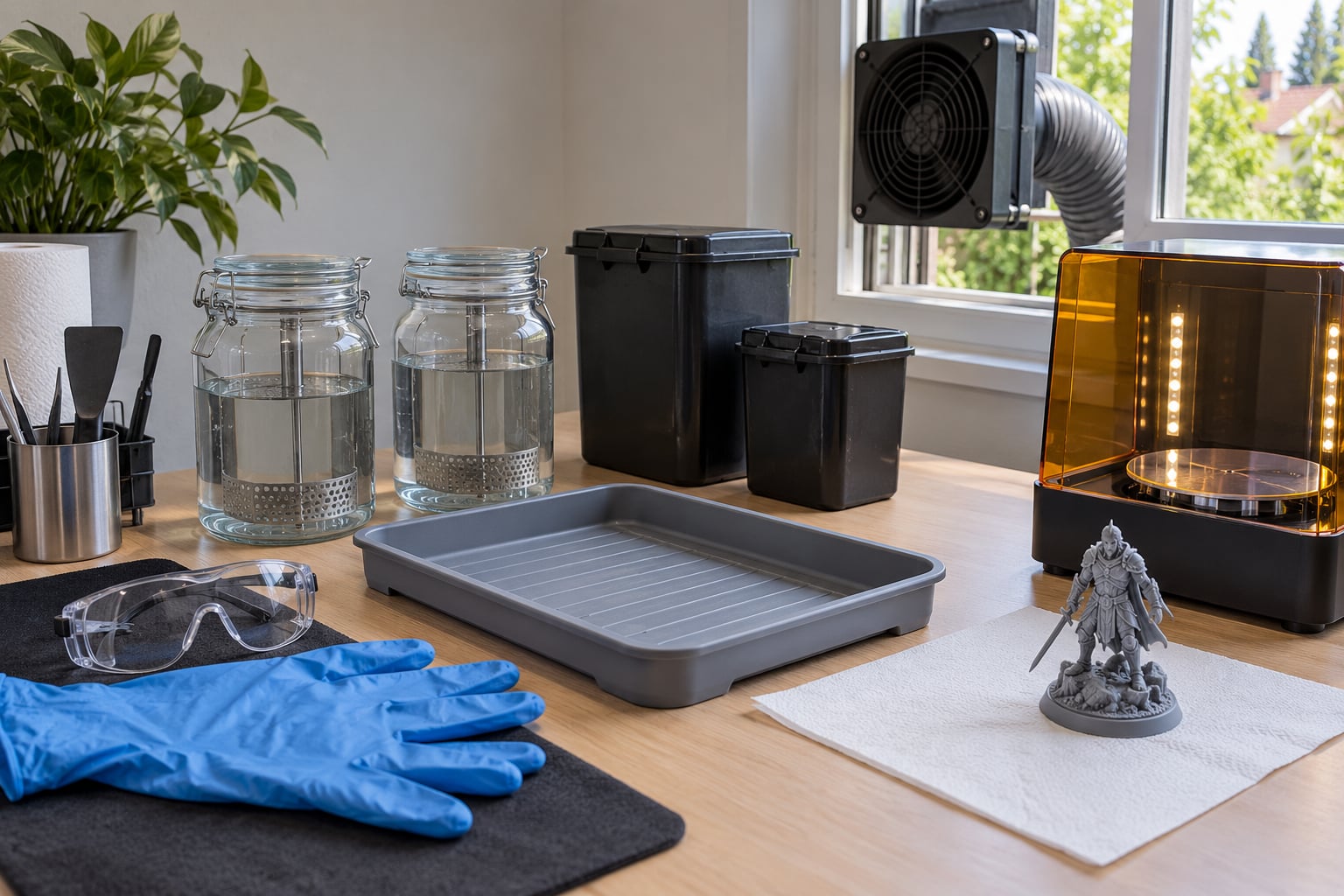 how to wash and cure resin prints safely