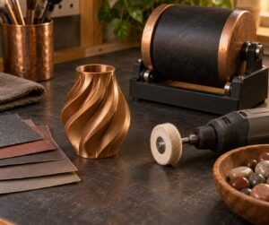 metal filled filament printing and polishing