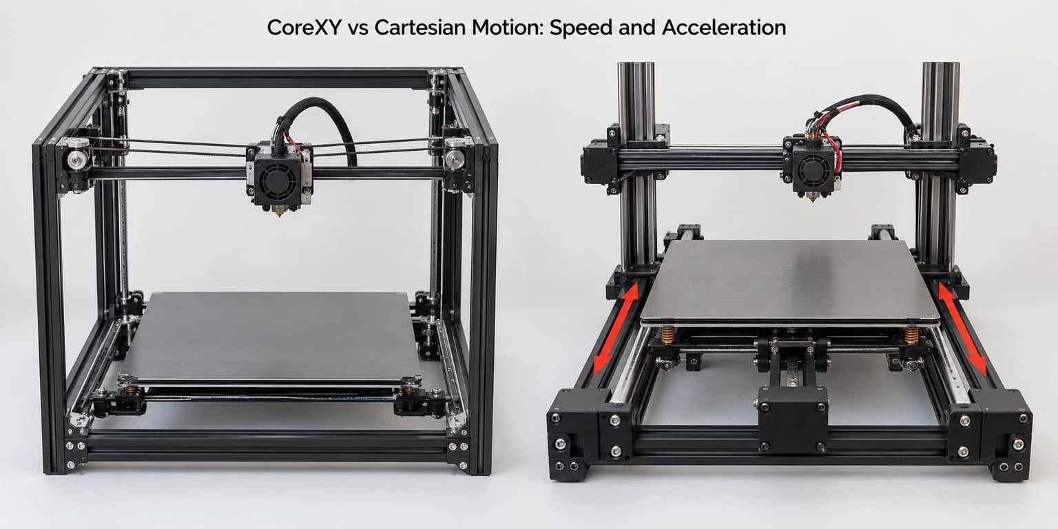 CoreXY vs Cartesian Motion: Speed and Acceleration