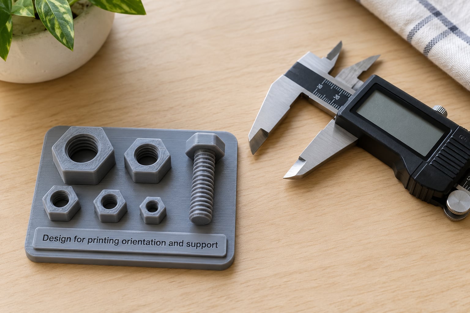 Design for printing orientation and support