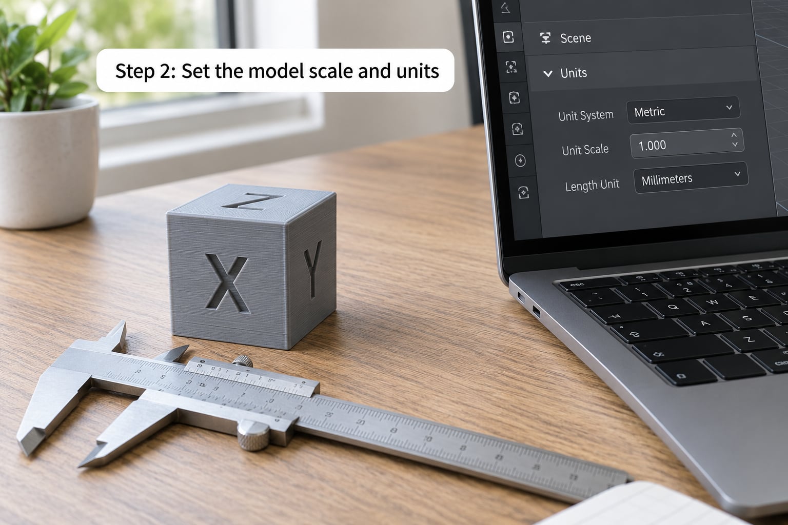 Step 2: Set the model scale and units