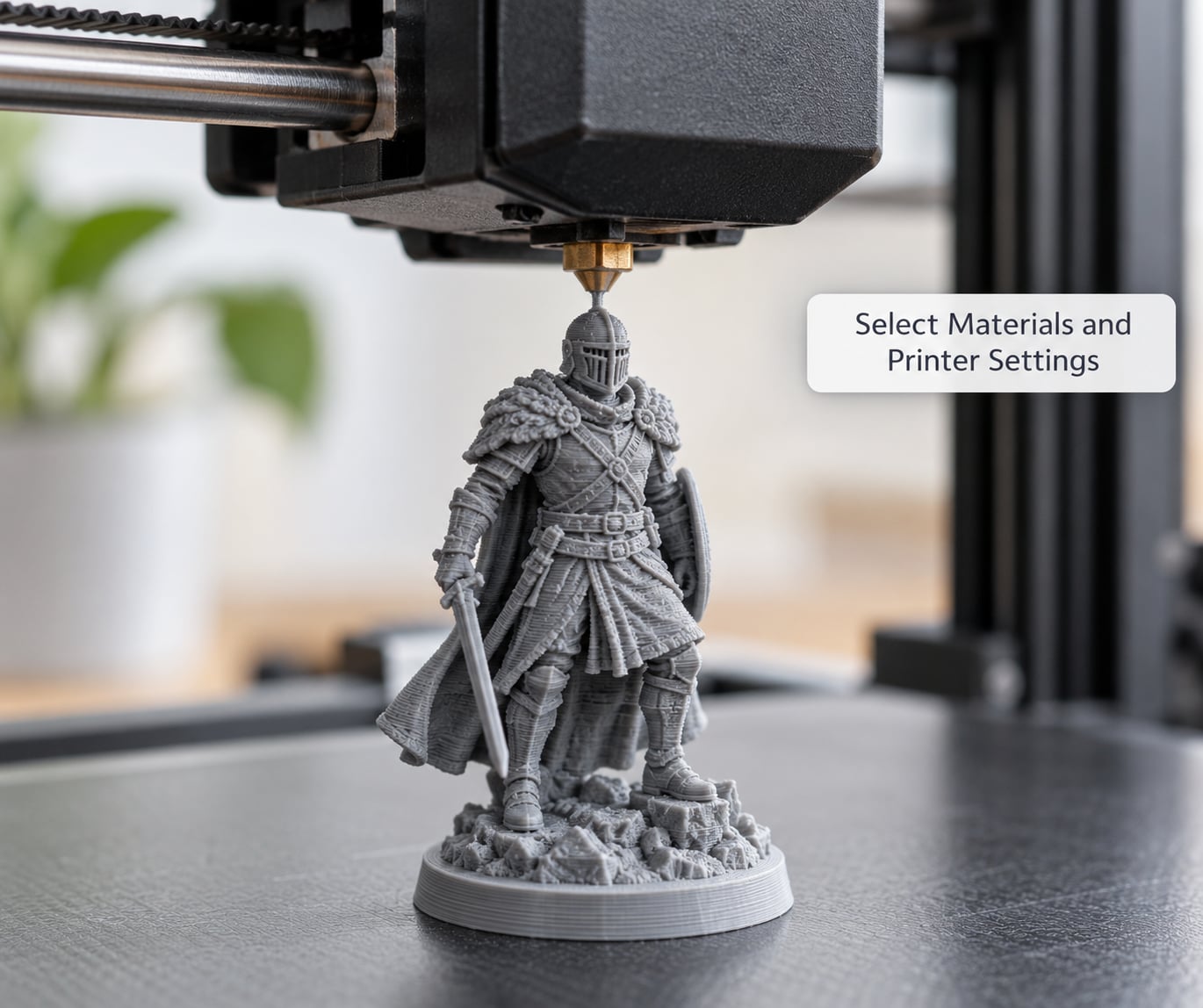 Select Materials and Printer Settings