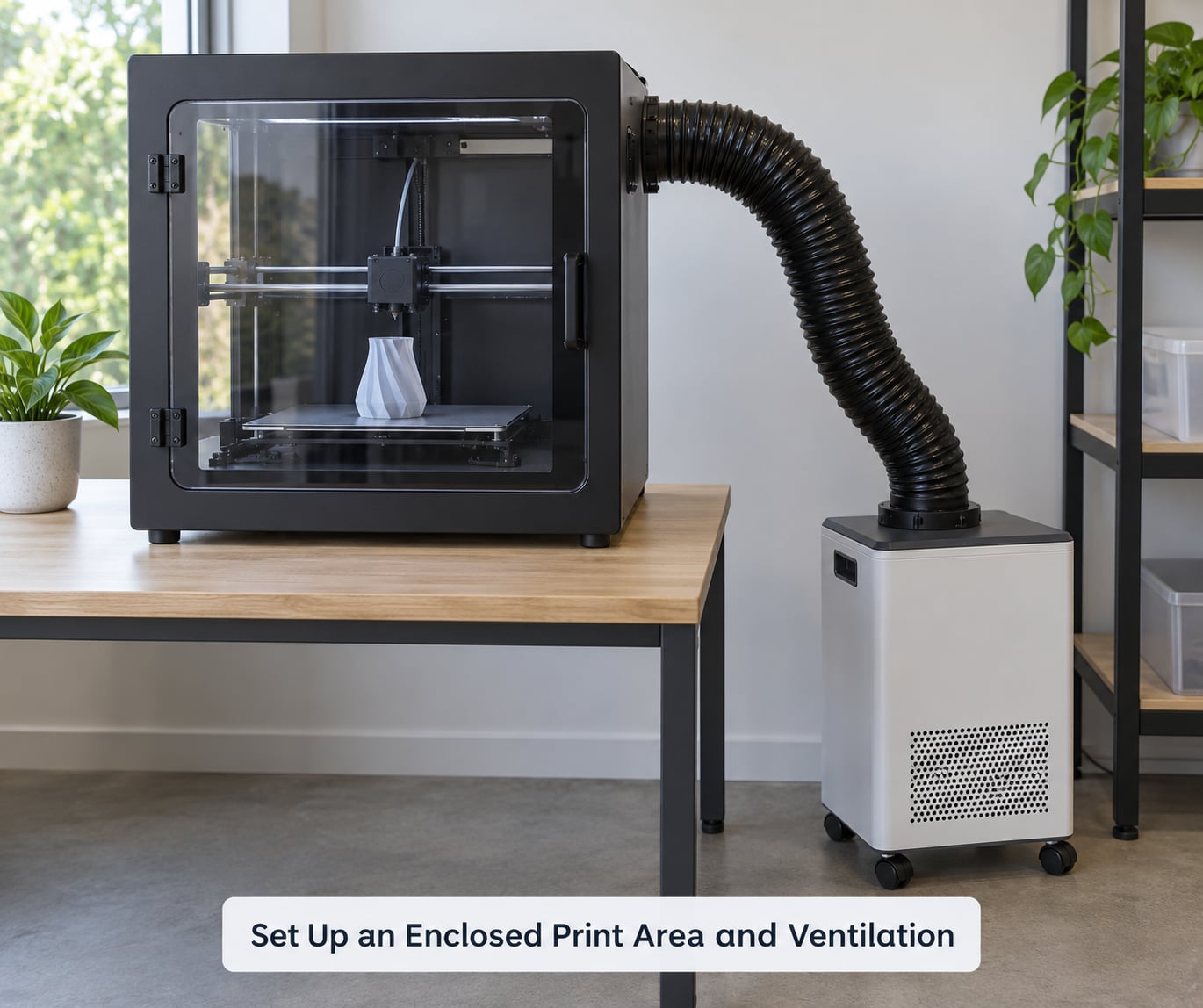 Set Up an Enclosed Print Area and Ventilation