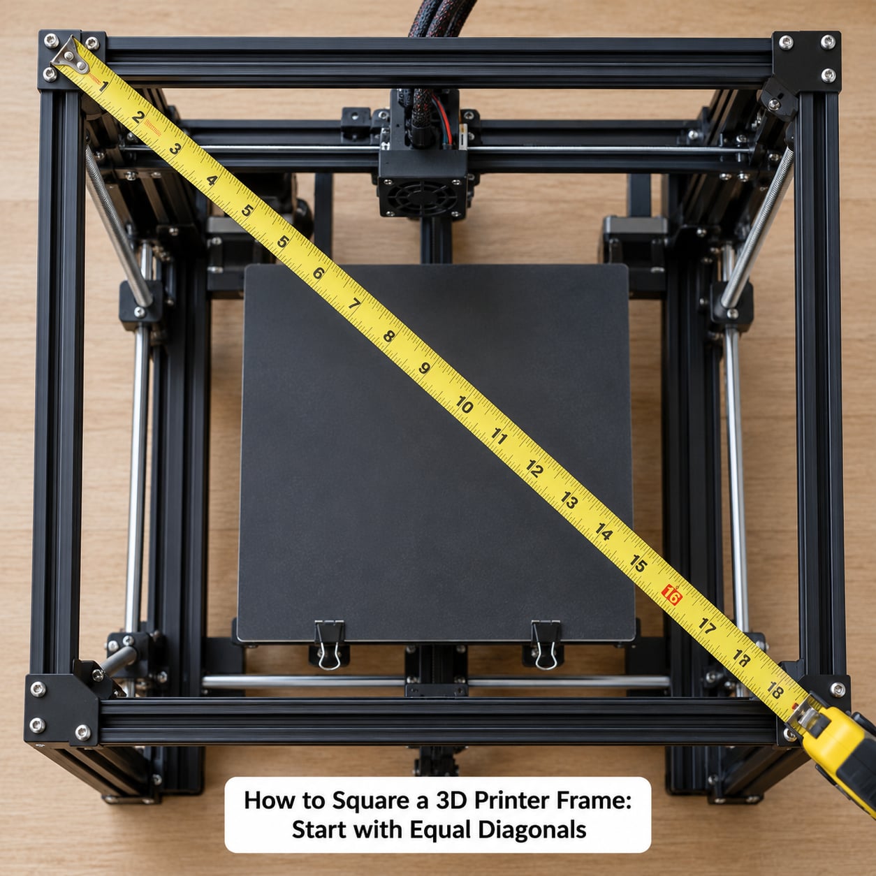 How to Square a 3D Printer Frame: Start with Equal Diagonals
