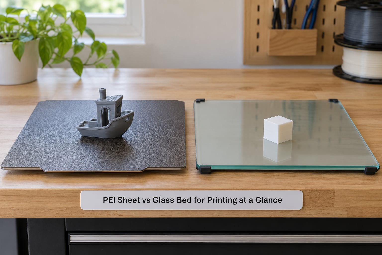 PEI Sheet vs Glass Bed for Printing at a Glance
