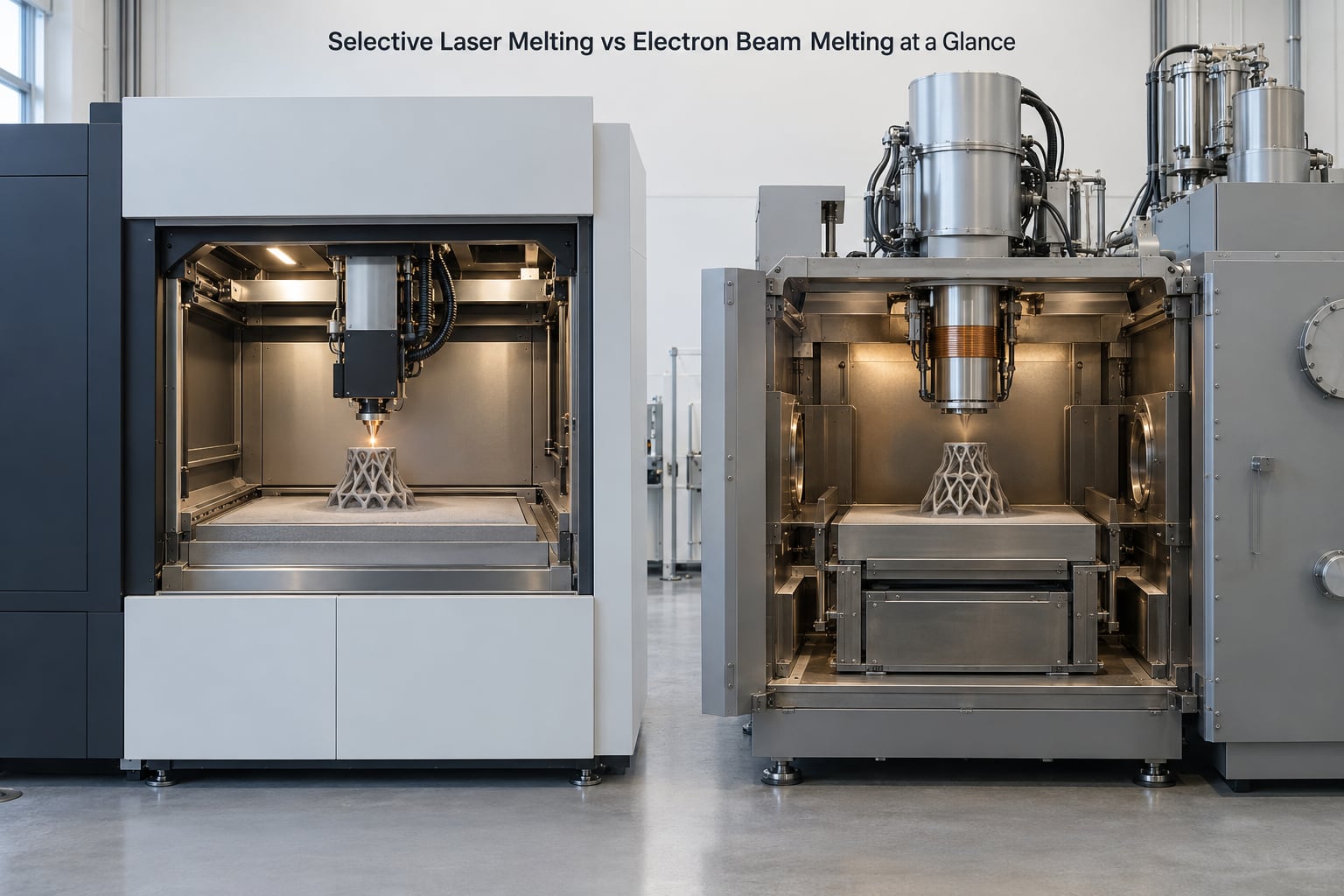 Selective Laser Melting vs Electron Beam Melting at a Glance